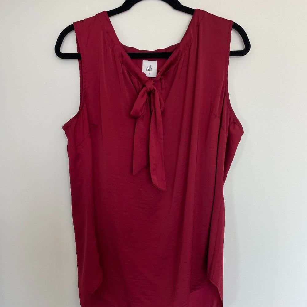 Cabi Crimson Red Tie Cinch Top Size Large
